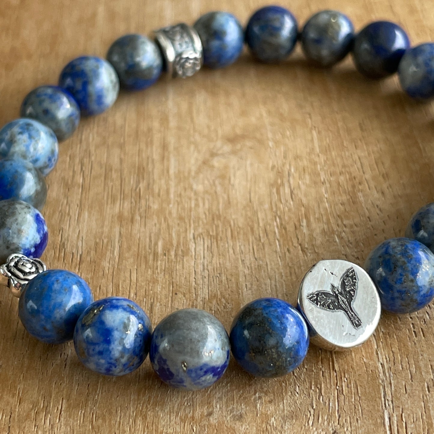 Bracelet Johnny Depp’s crow hand tattoo Blue Lapis Lazuli