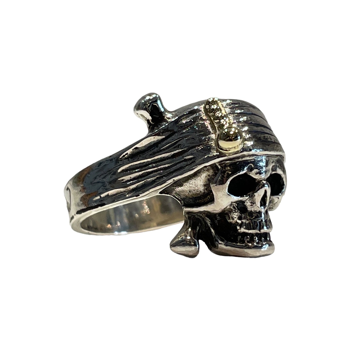 Ring Skull Captain Jack Sparrow With  14K Gold pendant