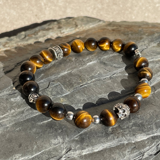 Bracelet JR SKULL Beads TIGER EYE