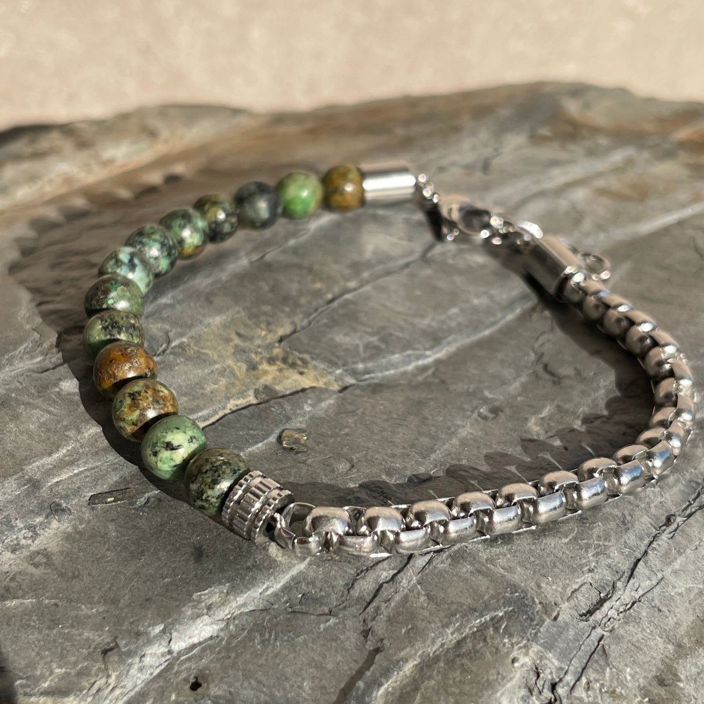 Green Jasper Bracelet Beads Chains