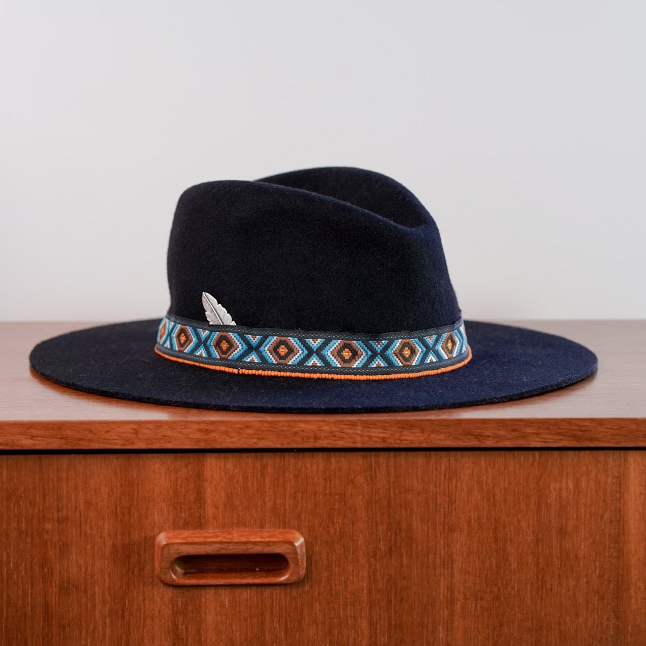 The Navajo Orange/Navy Blue Hat