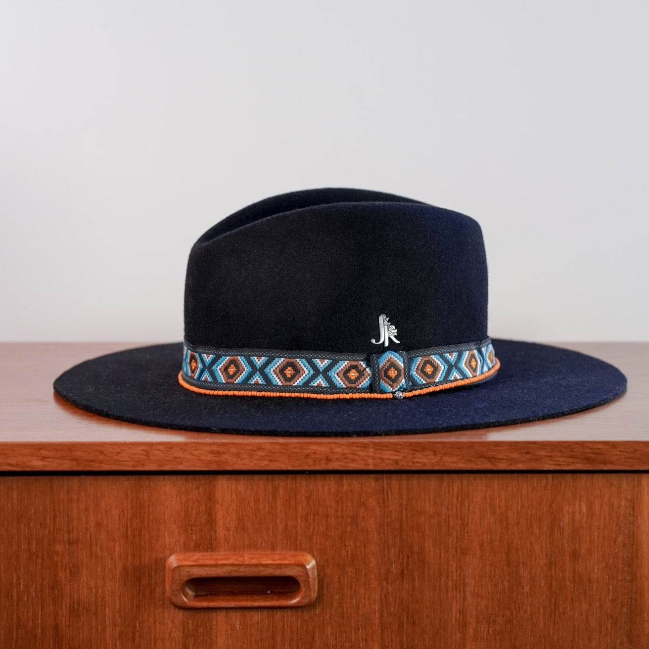 The Navajo Orange/Navy Blue Hat