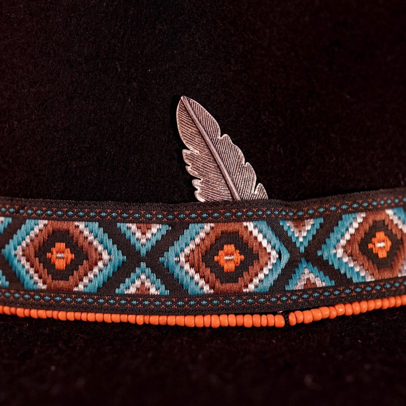 The Navajo Orange/Navy Blue Hat